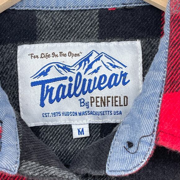 PENFIELD Shirt Womens M Trailwear Chatham Buffalo Plaid Flannel Cotton Red - Picture 5 of 15